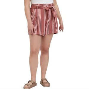 Torrid Self tie mid short stripe dusty rose